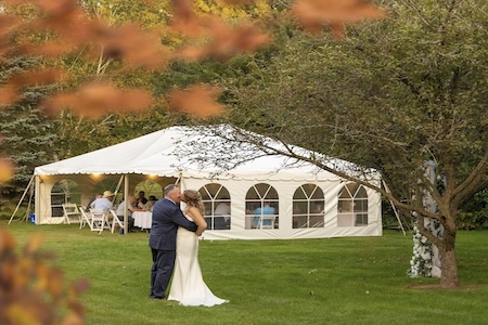 Wedding tent outside view